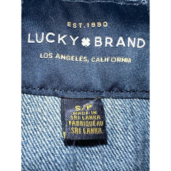 Lucky Brand Womens Blue Denim Trucker Jacket Cotton Distressed Jean Jacket Small - Picture 7 of 16